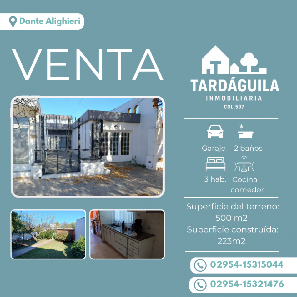 Vende casa sobre Dante Alighieri 