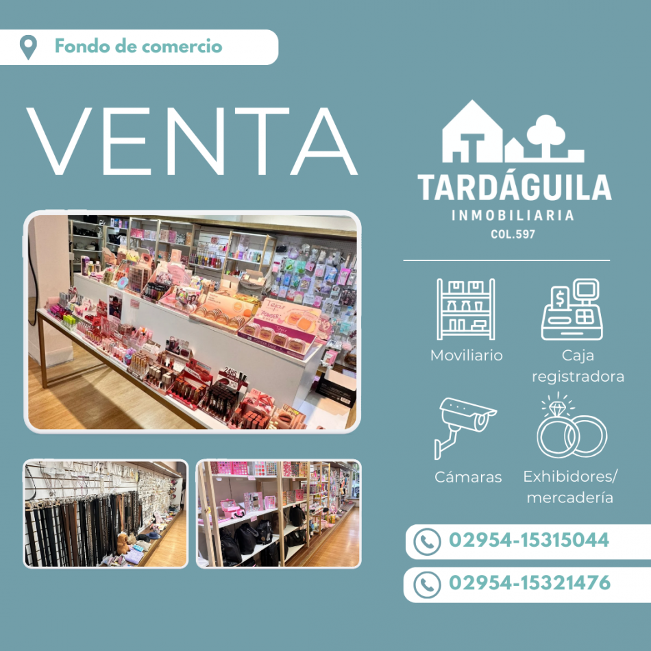 Venta fondo de comercio: rubro cosmeticos